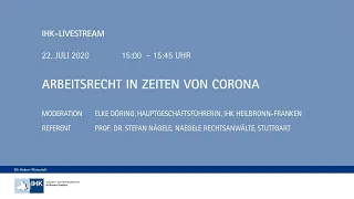 IHK-Livestream Arbeitsrecht in Zeiten von Corona