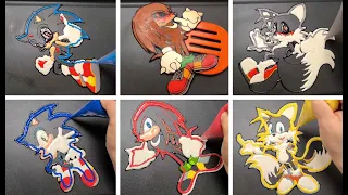 Sonic VS Sonic exe, Hedgehog VS Knuckles VS TAils (Pancake art challenge)