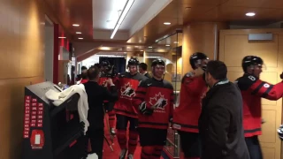 Team Canada World Juniors walk out after Sweden semifinal victory 2017