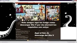 Descarga Gta V para windows 7 y 8 :3 Via Utorrent