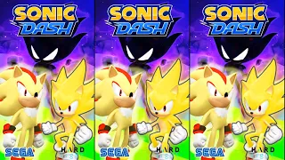 Sonic Dash - Super Shadow vs Dark Sonic - All Characters Unlocked and Fully Upgraded - Run Gameplay