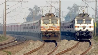 [13 in 1] WHITE DRAGON WAP-7 & WAP-5 Locomotive Trains! 130 kmph Dangerous Curve attack Zamania!