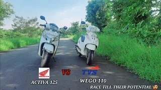 TVS WEGO 110 VS ACTIVA 125 5G Drag racing 🏁 shocking results 😳/ Race Till Their Potential 🥵