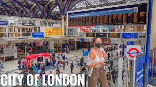 Walking London’s  Summer in City of London , September 2021 [4K HDR]