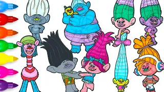 Trolls Movie Coloring Pages Compilation Poppy Branch Cooper Biggie DJ Suki Guy Diamond Chenille