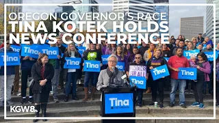 Tina Kotek holds news conference after declaring victory in Oregon governor's race