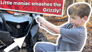 He already wrecked the grizzly 90! Atv crash & fix