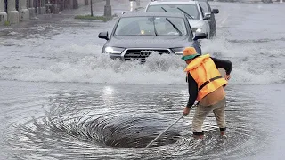 Unleashing the Beast Conquering the Worst Clog Ever in a Massive Street Drain! Whirlpool clog