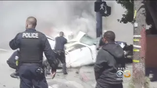 Police Chase Of 2 Kidnapping Suspects Ends In Fiery Fatal Crash In San Francisco