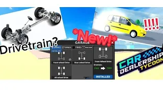 Car Dealership Tycoon Roblox | New leak! New feature Drivetrain In CDT