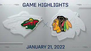 NHL Highlights | Wild vs. Blackhawks - Jan. 21, 2022