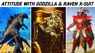 Attitude With Godzilla 😈 Raven X-suit & 😯 MAX PHARAOH X-SUIT  ( Part 94 ) | Hey Noob Gaming