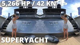 €8,000,000 PERSHING 9X "Rocket" SuperYacht WALKTHROUGH with SPECS / Outtakes at the End (read below)