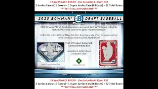 2020 Bowman Draft 3 Case (2 Jumbo / 1 Super) Player Break 8/21/21