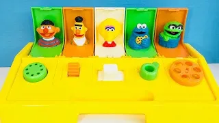 SESAME STREET Pop-Up Toy with BUTTONS Rare
