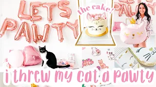 Throwing my Cat a BIRTHDAY PARTY - DIYS, Extra, Over the top, Party | Roxy James #catparty #cat