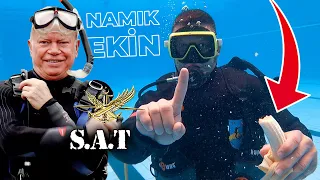 Navy Seal Training in the pool with @Namik Ekin | We Ate Banana Under Water!