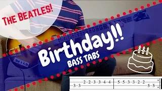 BIRTHDAY - The Beatles (Paul McCartney LIVE) BASS COVER WITH TABS | Höfner 500/1 CT