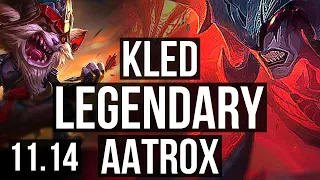 KLED vs AATROX (TOP) | 9 solo kills, Legendary, 800+ games, 17/3/7 | EUW Diamond | v11.14