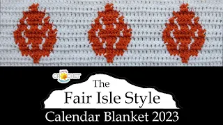 Fair Isle Style Leaf - October 2023 Crochet Graph Pattern - Calendar Blanket Project