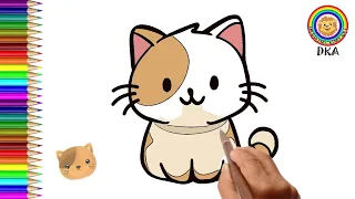 How to draw a CAT 😺 step by step | Cute Cat Drawing Easy | Draw Cat Cartoon