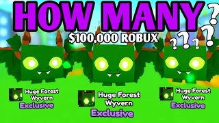 HOW MANY HUGE Wyvern CAN i HATCH with $100,000 ROBUX SPENT? in Pet Simulator X
