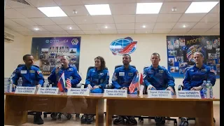 Предстартовая пресс-конференция экипажей МКС-61/62/ЭП-19 на Байконуре