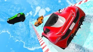 IMPOSSIBLE Downhill Ice Challenge! - GTA 5 Funny Moments