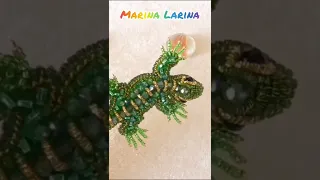 Брошь "Ящерица" из бисера / DIY Beaded Lizard Brooch #shorts #брошьжук #brooch #брошьизбисера