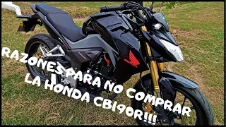 ❌ Mis 5 RAZONES para NO COMPRAR la CB190R 😬