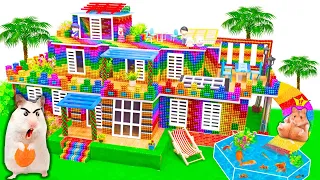 DIY - Build Colorful Garden Villa Has Rainbow Slide With Magnetic Balls - Satisfying Magnet Balls