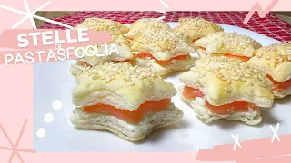 Antipasto di Natale: Stelle di Pasta Sfoglia al salmone