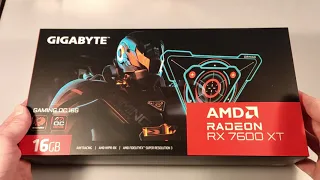 UNBOXING RX 7600 XT 16GB GIGABYTE  GAMING OC