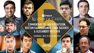 chess24 Legends of Chess | Day 5 | Carlsen - Ivanchuk, Kramnik - Ding, Anand-Leko & more