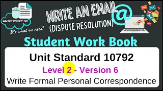 Unit standard 10792 - level 2 -  v6  - Write Correspondence - EMAIL