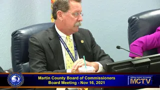 Martin County Board of County Commissioners  - Afternoon -  Nov 16,  2021
