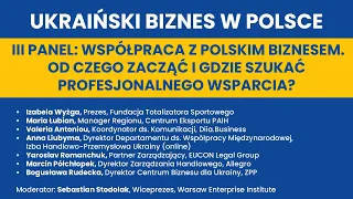 III panel: „Współpraca z polskim biznesem. Od czego zacząć i gdzie szukać profesjonalnego wsparcia?”