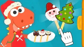 Learn with Eddie 🎅🍭 How to Make Christmas Lollipops | Eddie the Dinosaur Recipes for Children