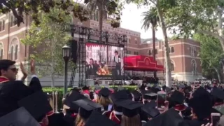 Will Farrell sings at USC graduation