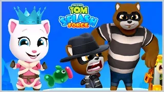 Talking Tom Splash Force Angela from the Glacial period fight with Raccoons on the Ice Island