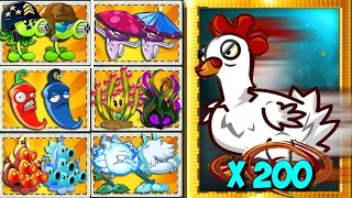 PvZ 2 Random 50 Best Pair Team Plants VS 200 Chicken Zombies - Which Pair Plant 's Strongest?