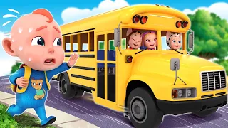 Wheels On the Bus Go Round and Round + Baby Police Chase Thief 🚨👮 | NEW✨Kids Song | Rosoo Story