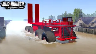 Spintires: MudRunner - The World's Largest Truck Drives Through a Flooded City
