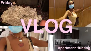 STRIPPER VLOG: DAY IN MY LIFE: APARTMENT HUNTING + MONEY COUNT