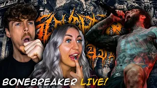 ALEX IS INSANE!! | British Couple Reacts to SLAUGHTER TO PREVAIL - Bonebreaker - Live in Moscow 2022