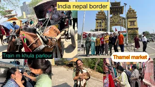 India Nepal border cross kiya ghodagadi se 🙄/ pahuch gye kathmandu/ dangerous road😱 #nepal #vlog