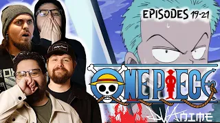 BAND REACTS: ONE PIECE EP 19-21 REACTION | FIRST TIME WATCHING ONE PIECE ANIME | BARATIE IS HERE!