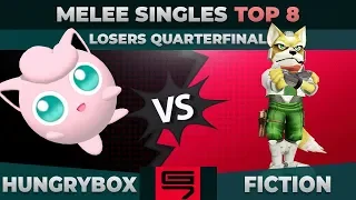 Hungrybox vs Fiction - Losers Quarterfinal: Top 8 Melee Singles - Genesis 7 | Puff vs Fox