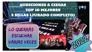 Top 10 mejores audiciones a Ciegas - 4 sillas! La Voz Argentina 2022-