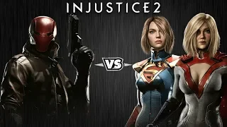 Injustice 2 - Красный Колпак против Супергёрл и Пауэргёрл - Intros & Clashes (rus)